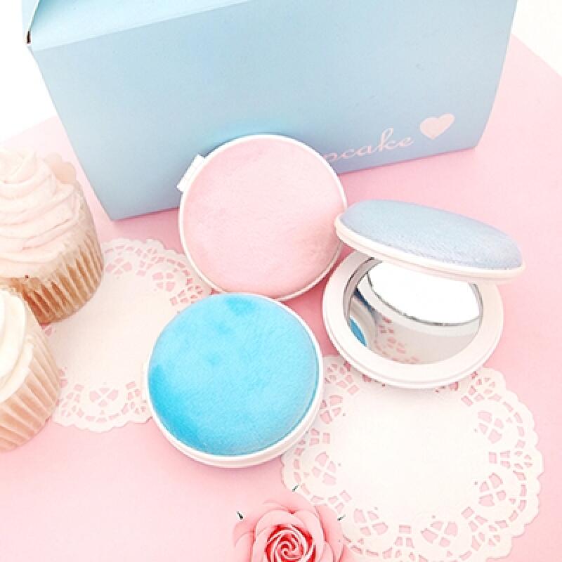 Macaron double-sided hand mirror hot pink