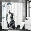 1 Piece Funny Black Cat Shower Pattern Shower Curtain, Bathroom Decorative Shower Curtain, Waterproof Shower Curtain with Hooks