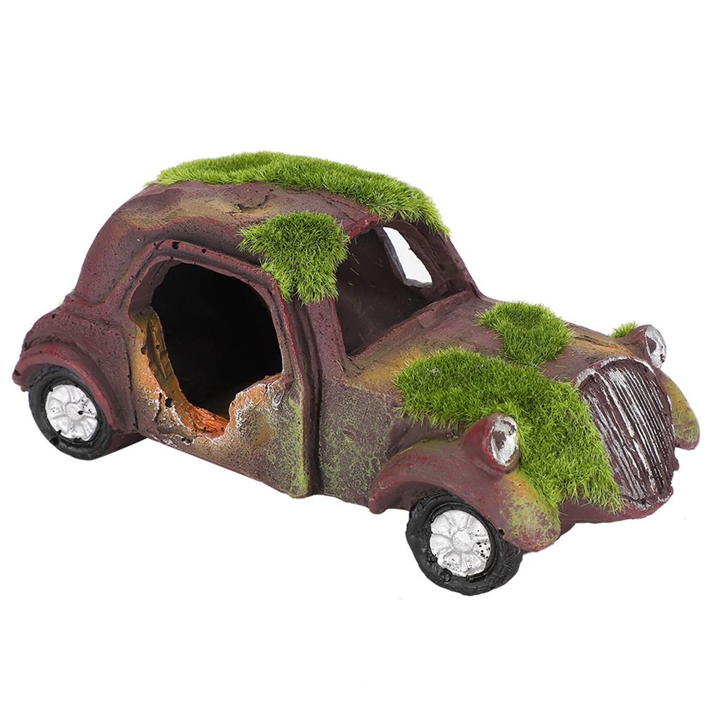 Resina Vintage Flocado Coche Acuario Pecera Adorno Decoración de Paisaje DecoraciónFlocado Vintage