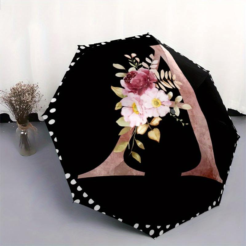 Floral Design A Umbrella: Fashionable And Sturdy with 8 Rib Construction,Ideal for Year-Round Use,Great for Home,Travel,And Outdoor Activiti