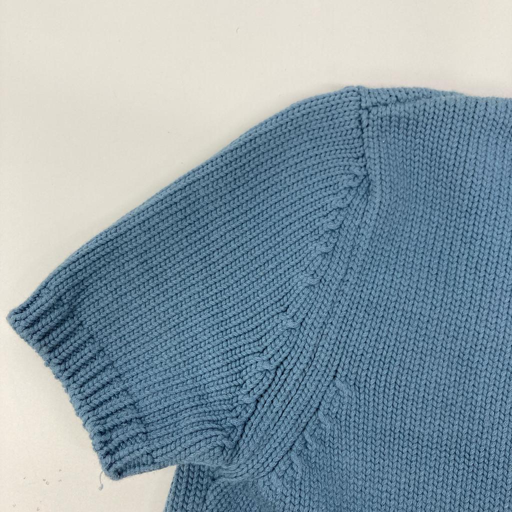 RalphLauren PURPLE LABEL Blue knit high neck short sleeve dress dress XS blueUsed