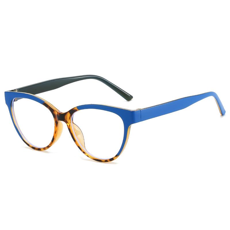 Triangular cat eye color matching flat mirror new glasses frame personalized ins concave shape European and American street shot glasses frame