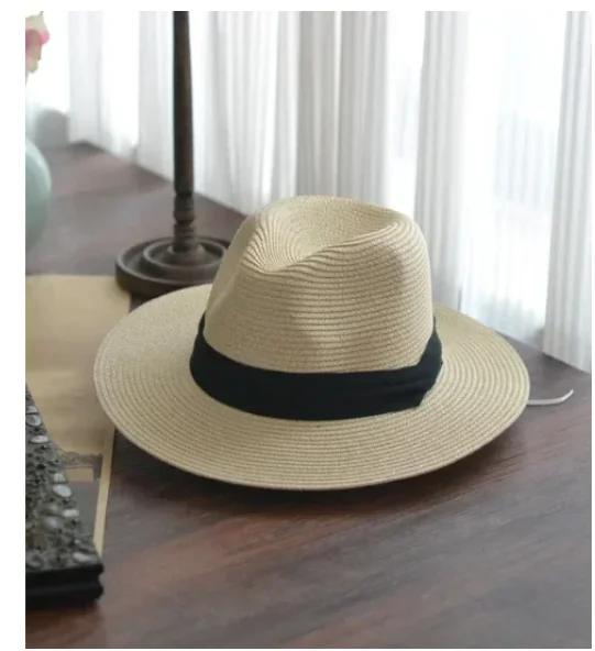 XL Big Head 63CM Summer Beach Woven Sun Hats Men Women Plus Size Jazz UV UPF 50+ Sun Protection Travel Panaman Straw Hats Unisex
