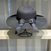French Hepburn bow ribbon sun hat women's straw hat beach hat women's big brim hat sun hat beach fedora vacation travel sun hat