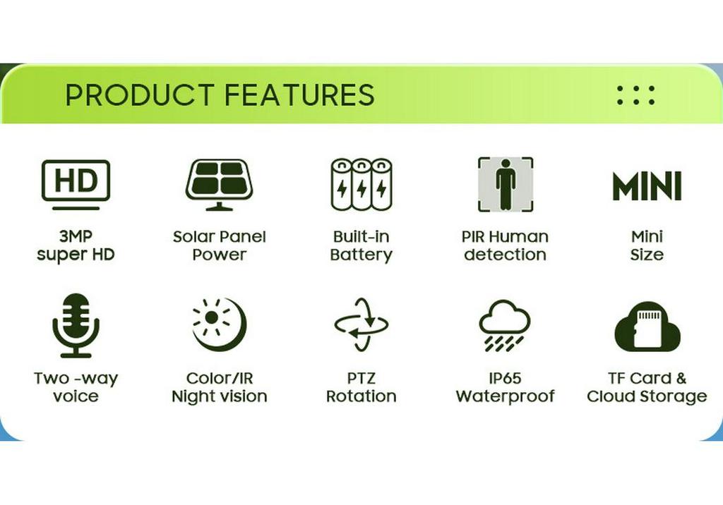 3MP 4G Solar Camera with WiFi, HD, Full Color Night Vision, Wide Angle, and Smart Monitoring