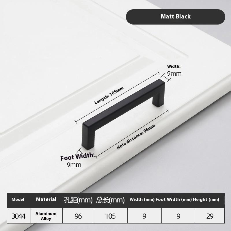 10-33Cm Black Cabinet Handles Stainless Steel Square Closet Drawer Cupboard Pulls Bathroom Door Knobs Furniture Kitchen Handle