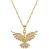 Titanium Steel Full Diamond Phoenix Wing Spread Necklace Women'S Light Luxury Simple Personality Versatile Collarbone Chain Jewelry