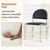 Set of 2 Modern Dining Chairs, Upholstered Chair with Semi-Circular Backrest, PU Leather & Metal Legs, Chairs Only Included, No Table, 80cm High