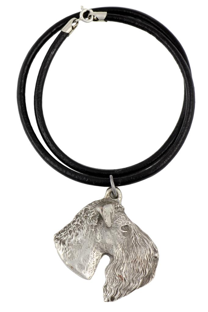 Kerry Blue Terrier, Irish Blue Terrier - Dog necklace in gift box, silver-plated locket for dog fan, striking pendant by Art-Dog brand