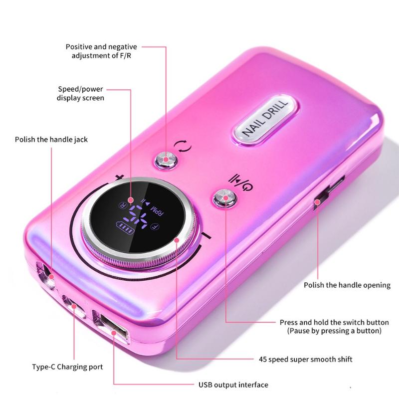 1Pc New Rechargeable Nail Polisher Electric Nail Remover Nail Polisher Portable Nail Polisher Special for Nail Salons