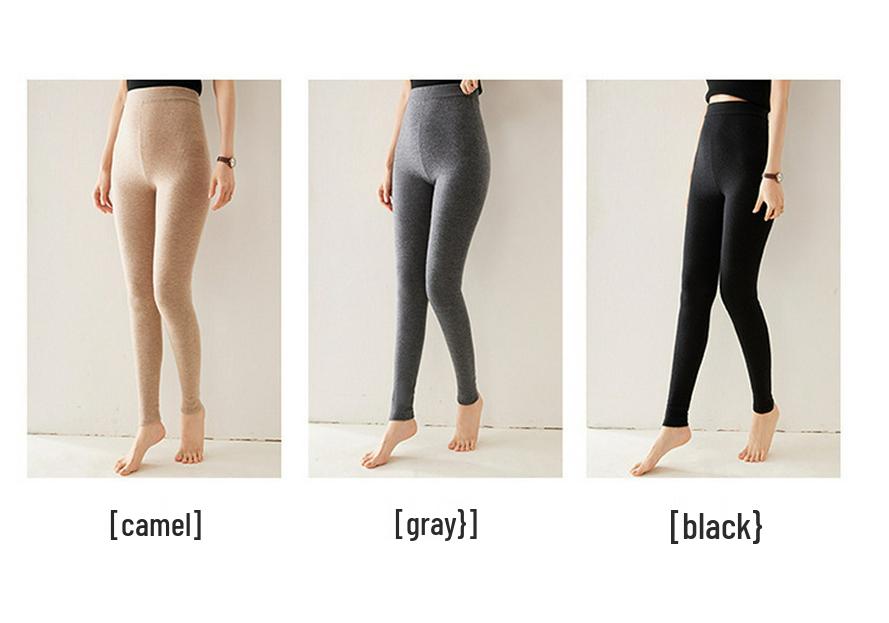 100% Fine Wool Women's High-Waisted Slim-Fit Soft Warm Knit Leggings for Autumn/Winter