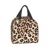 Leopard Print Insulated Lunch Tote Bag for Women Animal Skin Portable Cooler Thermal Food Lunch Box Kids School Food Picnic Bags