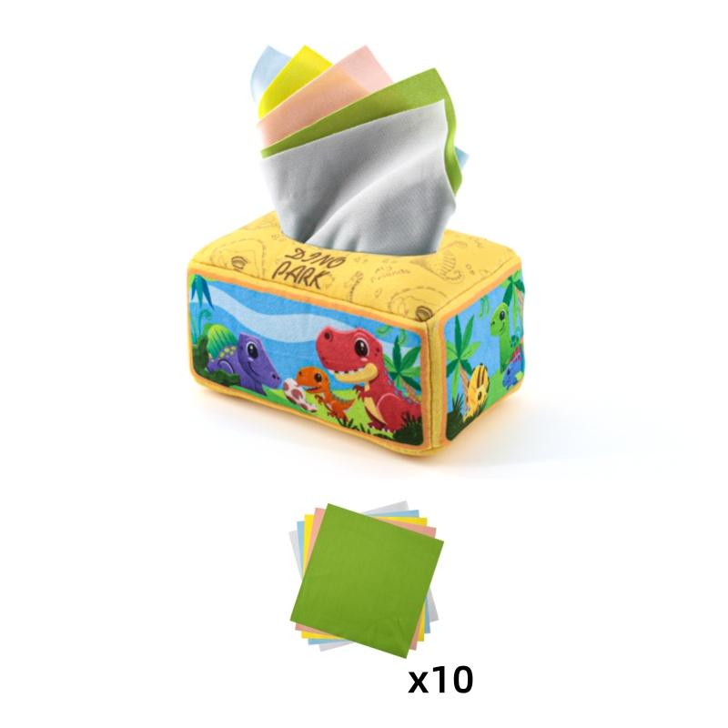

Montessori Playthings Infant Tissue Box Soft Toddler Finger Exercise EducationalLearning Activity Sensory Plush Toy10Velour Cartoon/cartoon