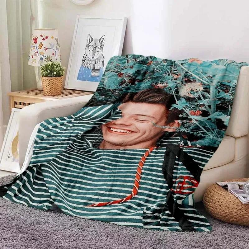Harrystyles Flanell Mjuk Filt Varm Retro Filtar för Sängar Sovrum Vardagsrum Sofffilt Resa Picknickfilt