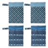 2pcs Two Zippered Wet Dry Bags Snap Buttton Handle Leak Prevention Baby Cloth Diapers Bags 25 X 35cm