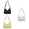 Solid Color Shoulder Bag Lightweight Hobo Bag Simple Canvas Crossbody Bag  Work