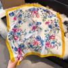 70Cm Silk Scarf Women'S French Elegant Small Floral Print Scarf Small Square Scarf With Headscarf