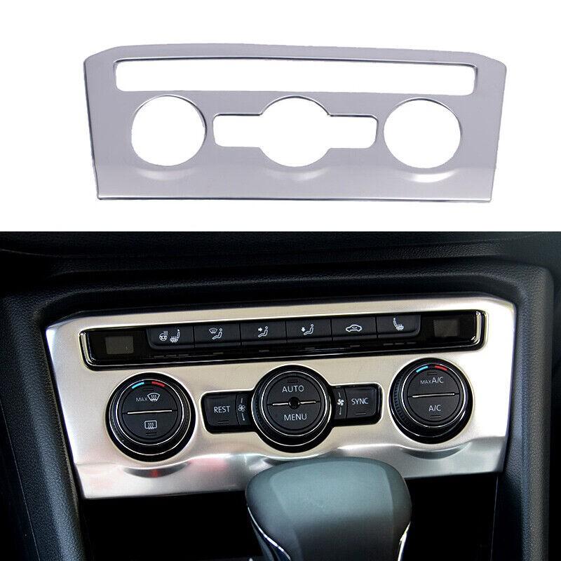 For Volkswagen Tiguan 17-2021 Silver Steel Console AC Button Control Frame Trim