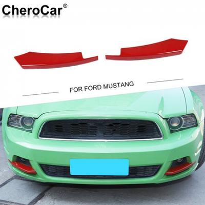 2x Front Fog Light Lower Cover Eyelid Trim Cover for Ford Mustang 2010-2014 Red