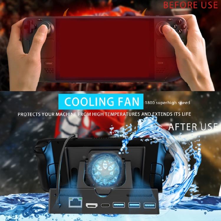 6 In1 Steam- Deck Dock with HDMI2.0 4K@60Hz Gigabit-Ethernet 3 USB 3.0 Port