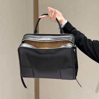 Women's Bag 2026 New Style Lazy Loose Cowhide Commuter Toast Computer Large Briefcase Boston