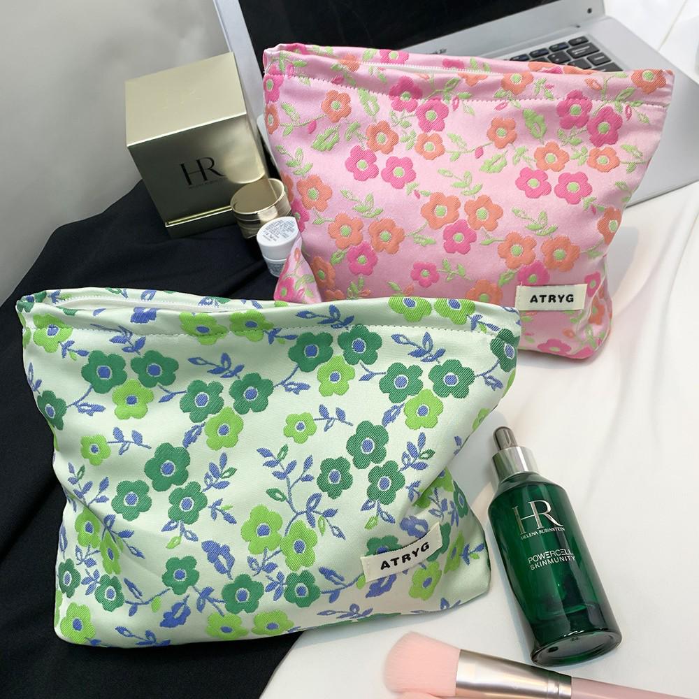 Elegant Jacquard Clutch Cosmetic Bag for Women, Large Capacity - Ideal for Travel, Touch-Ups, and Storage