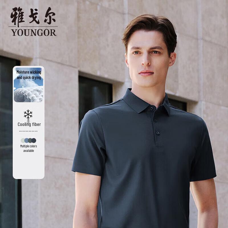 YOUNGOR Men s Short Sleeve Polo Shirt 2XL