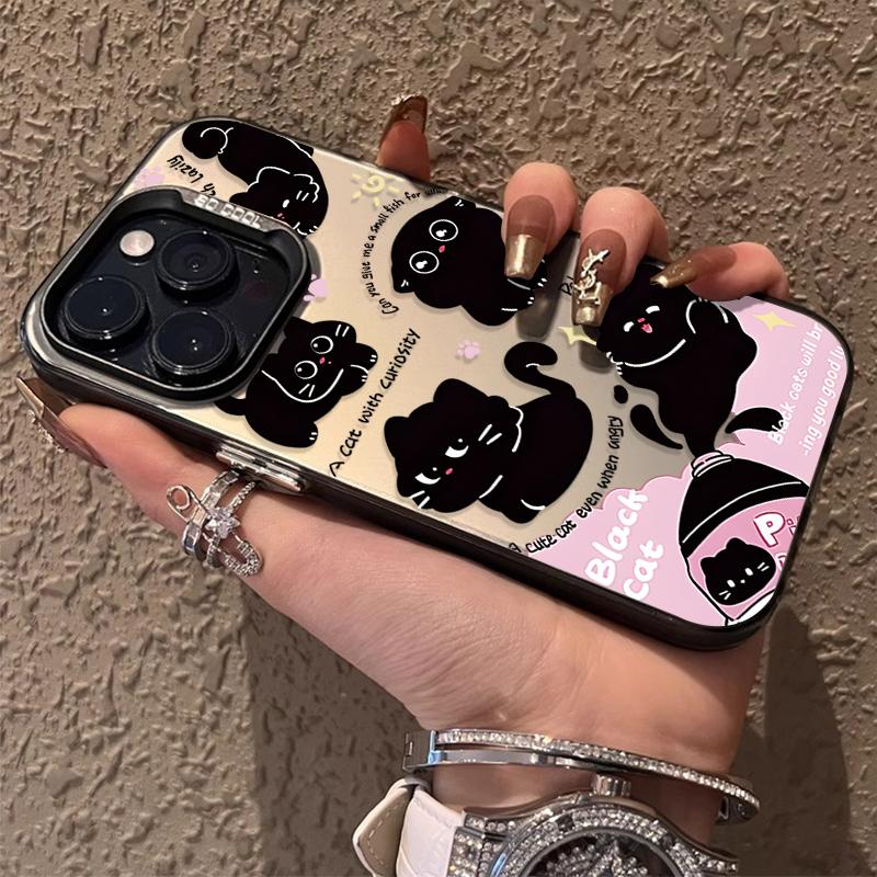 Cartoon Black Cat Case for Xiaomi Redmi Note 14 13 12 11 10 9 8 Pro Plus 14S 12S 11S 10S 9S Redmi 14C 14R 13C 12C 11A Back Cover