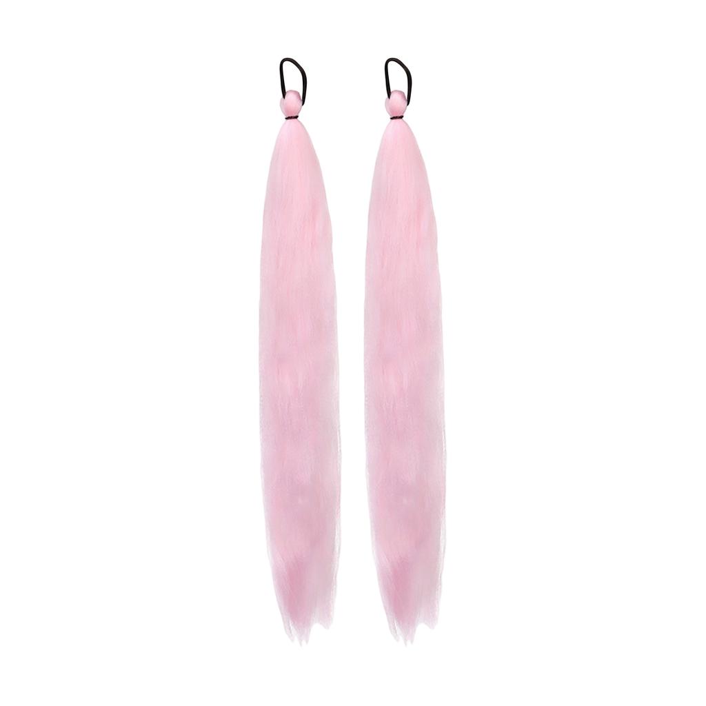 2PCS Colorful Elastic Rope Rubber Band Boxing Braid Wig Ponytail Hair Extensions
