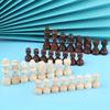 32 Pcs Wooden Chess Pieces Portable International Chess Pieces Tournament Chess Figures Hand Carved Wood Chessmen