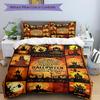 3Pcs Halloween Night Spooky Fun Bedding Set Soft Fabric Duvet Cover Pillowcases Home Christmas Xmas Halloween Gift 1 Duvet Cover 2 Pillowcase G173