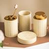 Ceramic Bathroom Wash Set, Bathroom Mouthwash Cup Supplies Four-piece Home Ornament Set