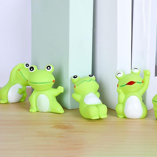 4 Stück Quietschspielzeug für Haustiere Kreative Form Niedliches Aussehen Lebendige Ausdrücke Bissfest Langeweile lindern Extra Weich Cartoon-Froschförmiges Spielzeug Hundekau