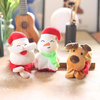 Roztomilý roztomilý Santa Claus se světly a panenkami Vánoční jelen sněhulák plyšová hračka hadrová panenka