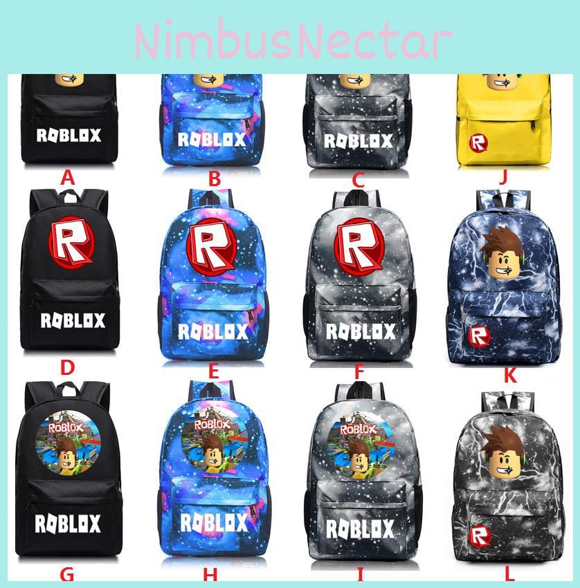Roblox Pattern Kids Schoolbag Backpack With Starry Background And Large Capacity