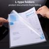 100 Stück (12,05x8,5 Zoll) Klare L-förmige Aktenordner & A4 Dokumentenhalter, Kunststoff-Aktenhüllen, Einzelklemmen-Organisatoren für das Büro