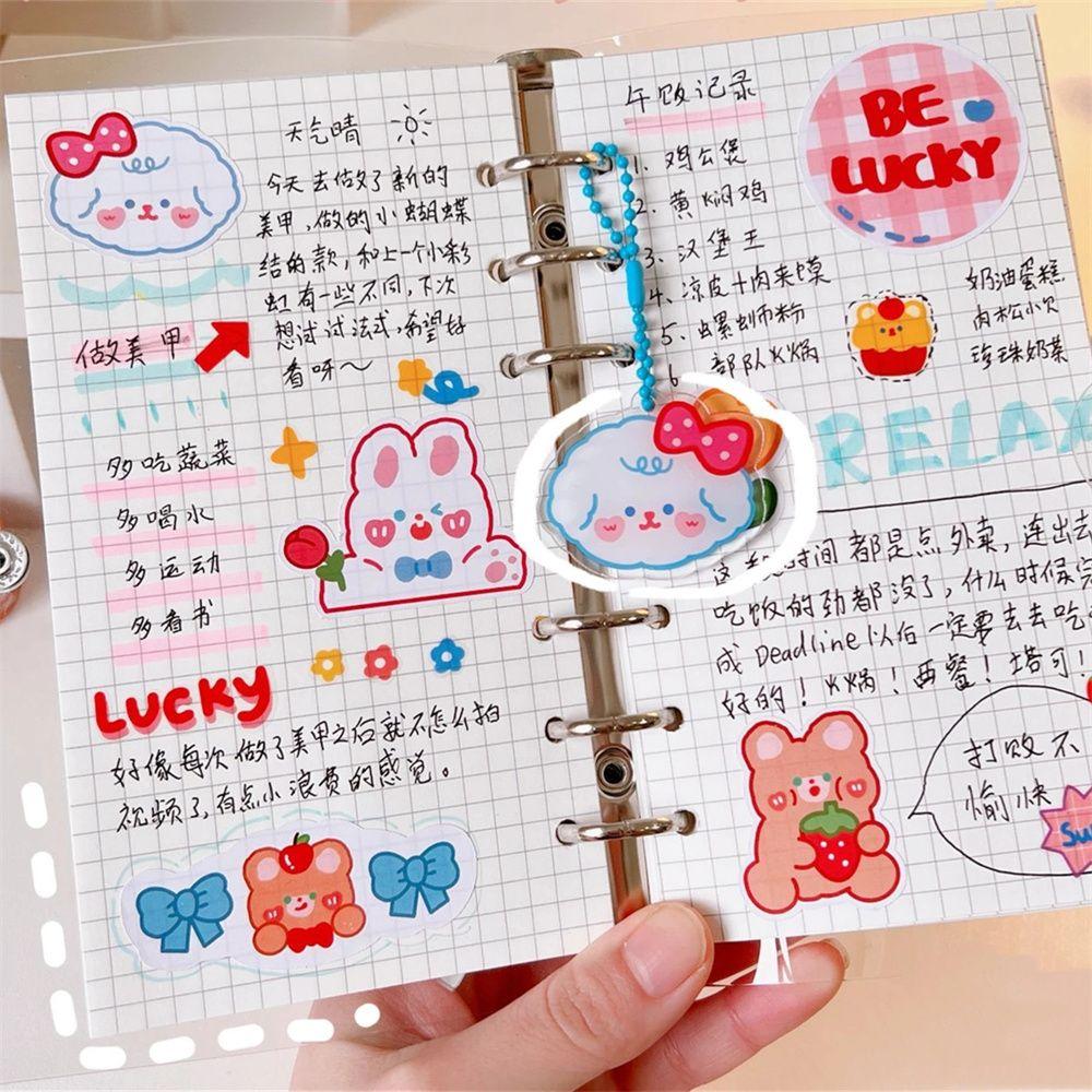 Book 6 Rings A6 Size Transparent Spiral Note Book Diary Journal Binder Notebook School Handbook