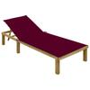 VidaXL Chaise Longue with Cushion Bordeaux Impregnated Pine Wood