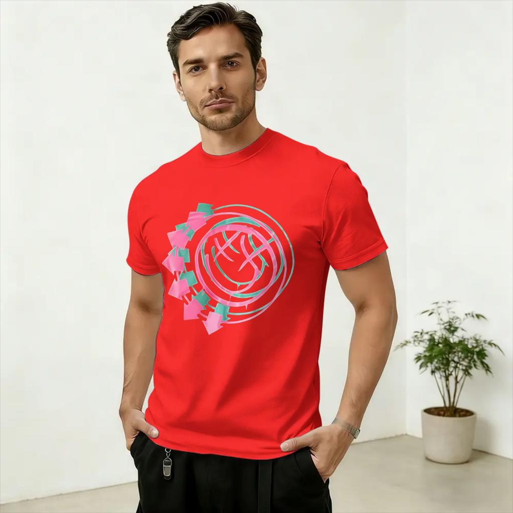 Band B-Blinks182s Unisex's T Shirts Vintage Tees Short Sleeve Round Collar T-Shirts Cotton Gift Clothing