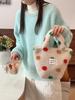 2023 Winter Fashion Women's Plush Polka Dot Handbag - Cute and Stylish for Work or Commute