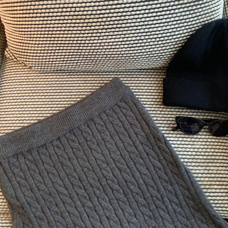 Women's High Waist A-Line Cable Knit Skirt - Retro Spicy Girl Collection
