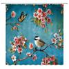 Bird And Flowers Shower Curtain Waterproof Bathroom With Hooks