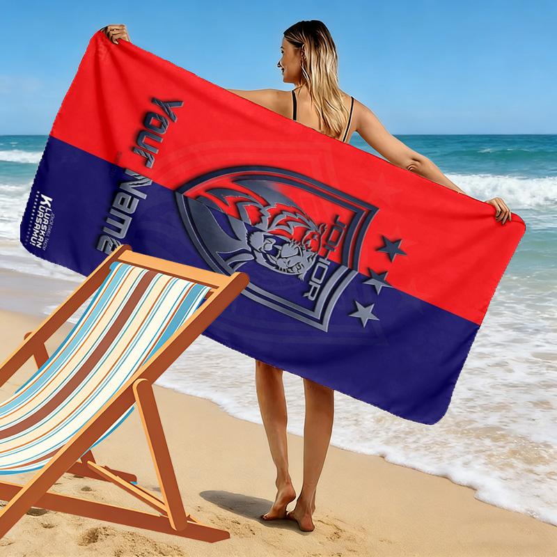Name Custom Johor Print Beach Towel, Large Soft Quick Dry Towel for Beach Camping Swimming