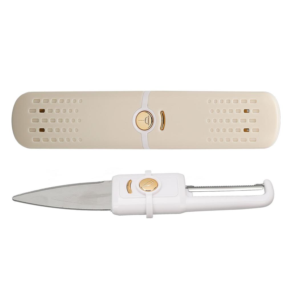 2 in 1 Fruit Peeler Double Head Stainless Steel Peeling Slicing Knife for Kitchen Beige