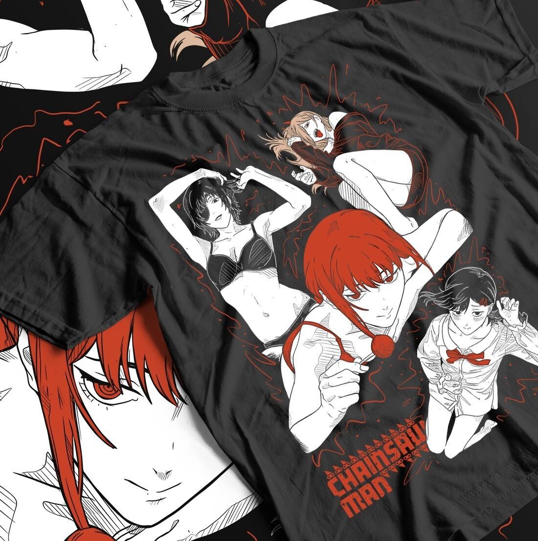 Chainsaw Man T-Shirt Makima Power Kobeni Reze Horror Anime Gift Shirt Unisex S