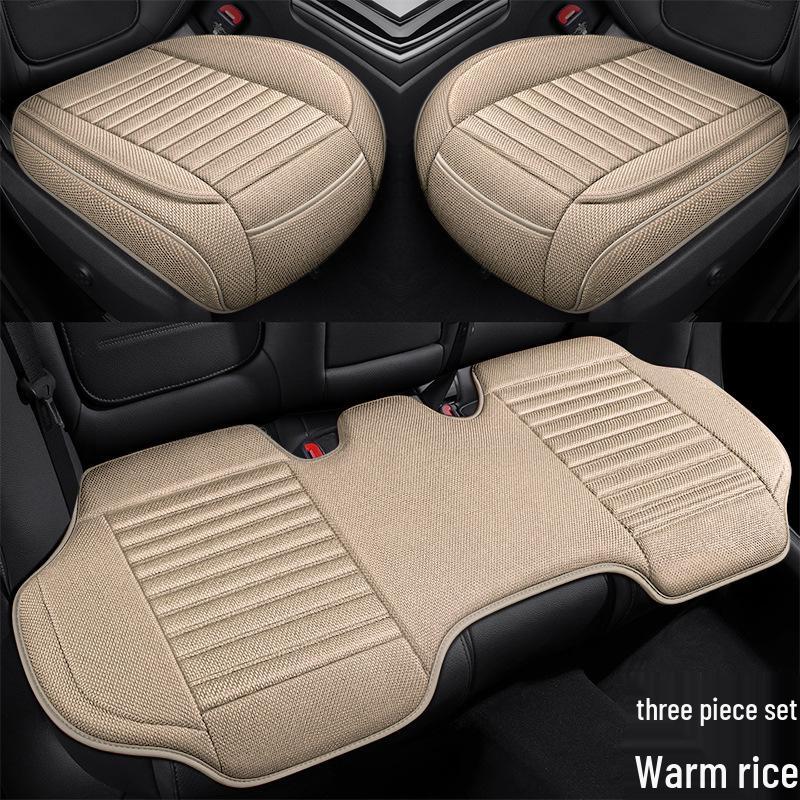 All-Season Cotton & Linen Car Seat Cushion for Sedans, SUVs, Off-Road Vehicles & Trucks - Model YM3