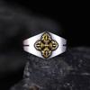 Adjustable Vintage Tibetan Style Dorje Mens Ring Plated Geometric Design Unisex Statement Jewelry