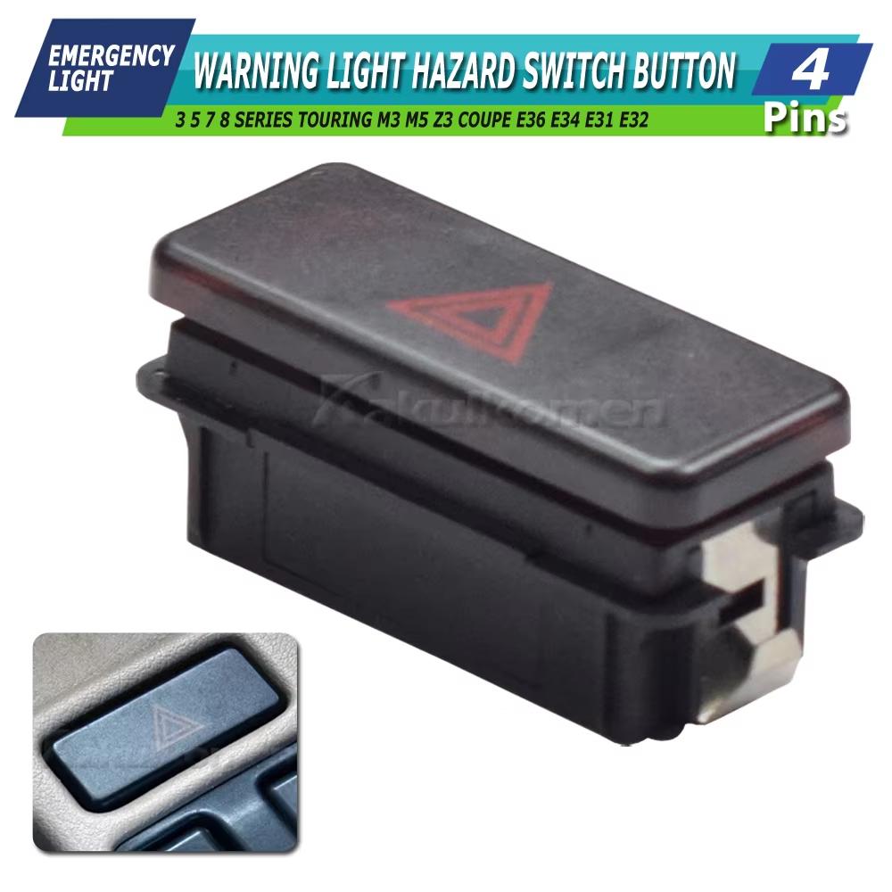 61311374220 61311390722 New Emergency Light Hazard Button Switch 4Pins Fit For BMW 3 5 7 8 Series M3 M5 Z3 Coupe E36 E34 E31