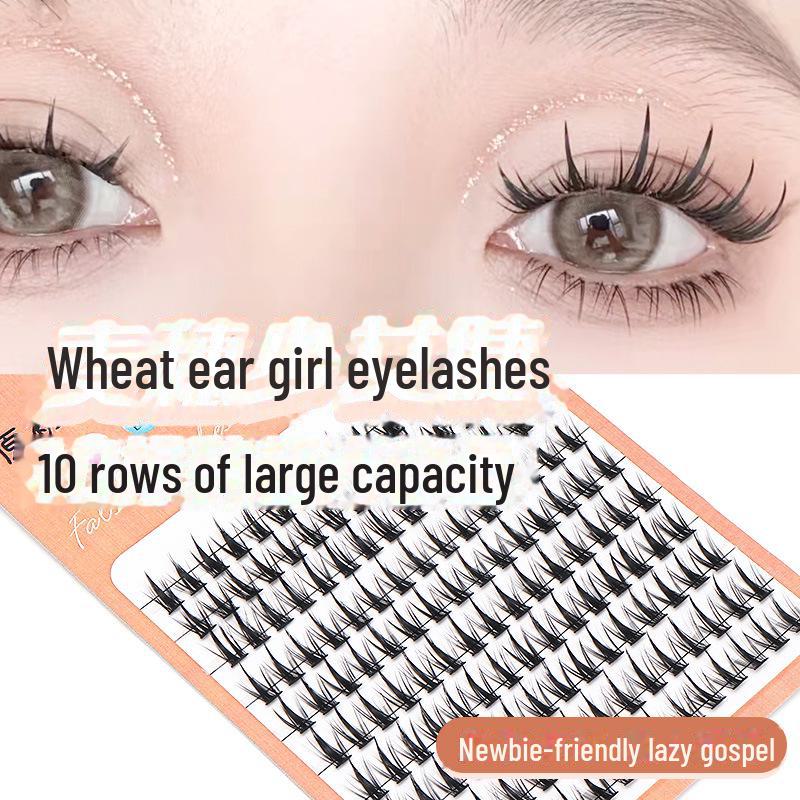 "Small Flame Lower Lash Clusters: Natural-Look False Eyelashes with Transparent Band"