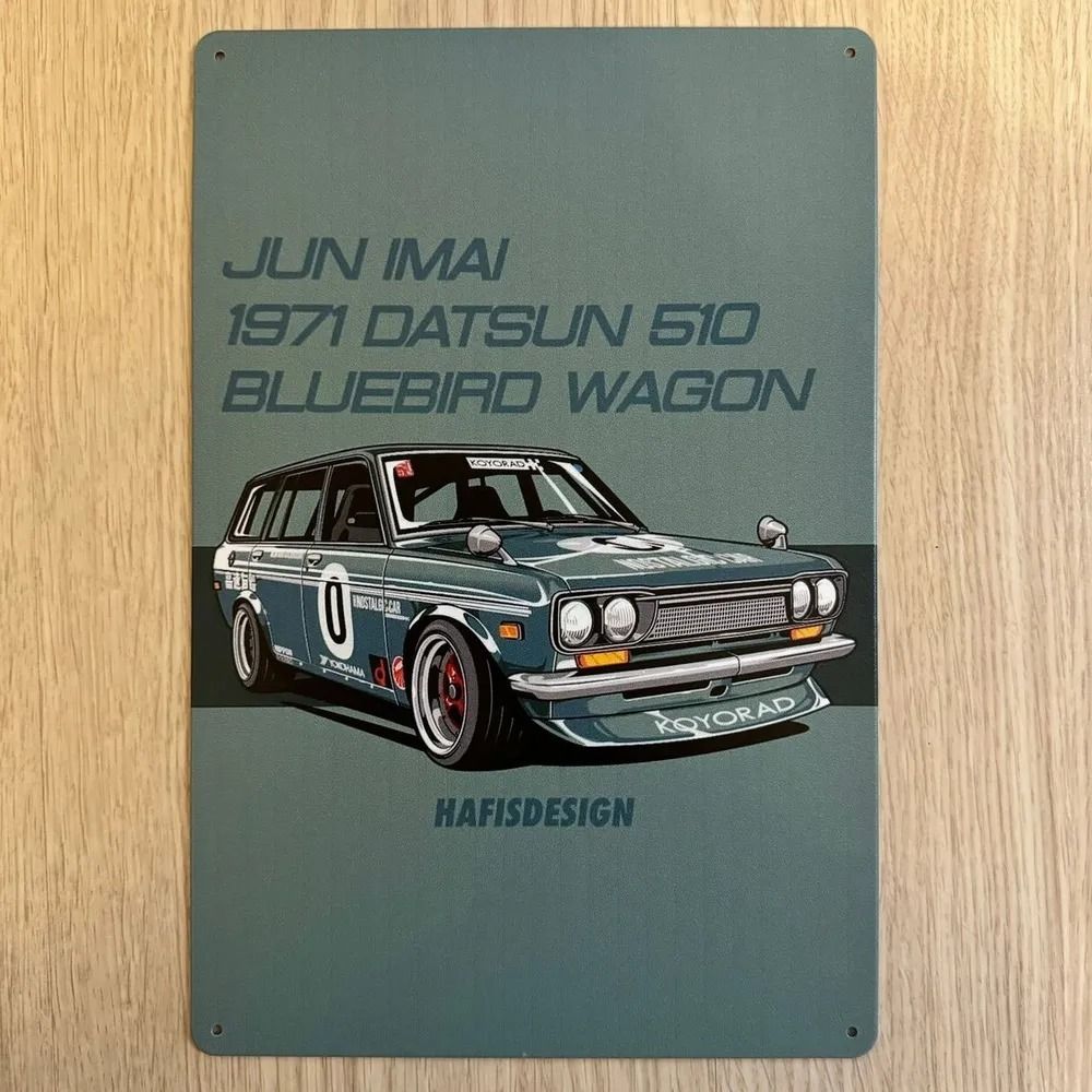

Vintage Metal Tin Sign JDM Nissan Bluebird Garage Decor Poster